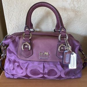 Purple Coach hand bag